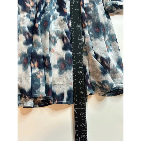 Kimchi Blue Dress Womens 0 Floral Watercolor Blue Open Back Sheer - Picture 4 of 15